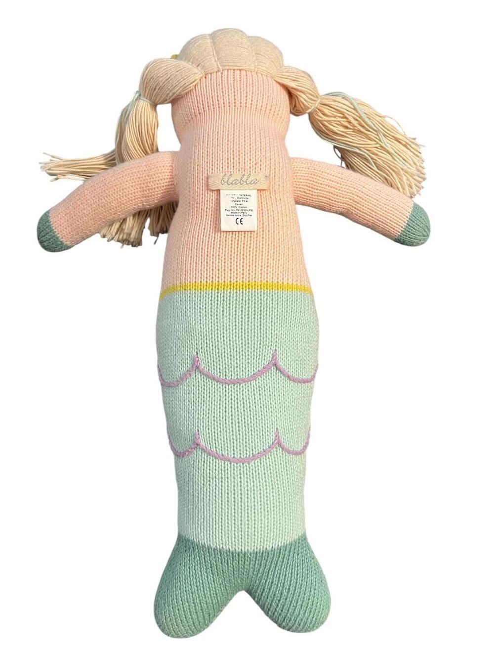 BLABLA KIDS Hand Knit Harmony Mermaid Doll |  100% Cotton | Whimsigoth Nursery - Picture 3 of 5